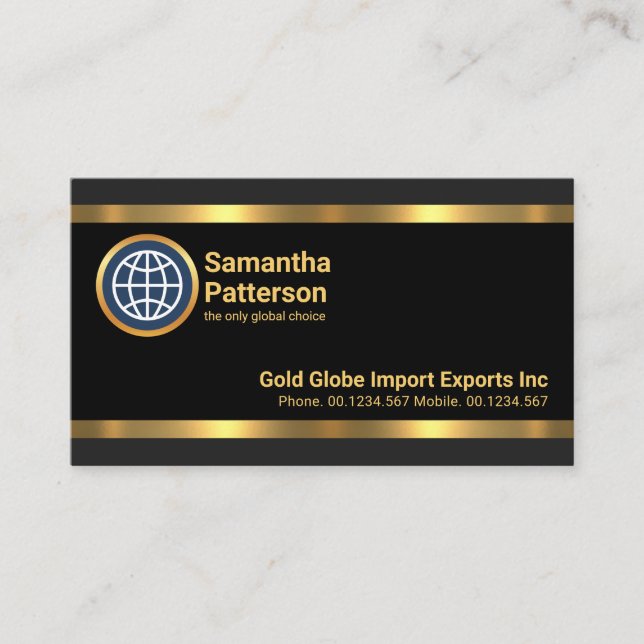 Black Grey Layers Striking Gold Lines Business Card (Front)