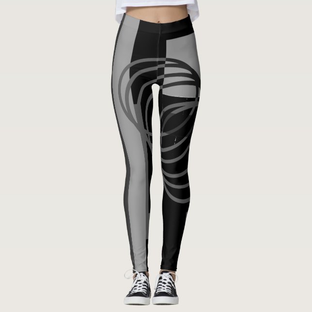 Black Grey Leggings (Front)