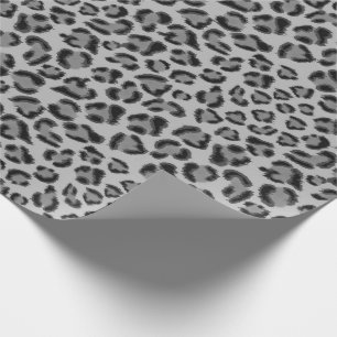 Black grey Leopard pattern, cheetah pattern   Wrapping Paper