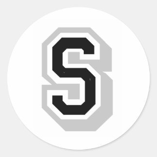 black grey letter S Classic Round Sticker