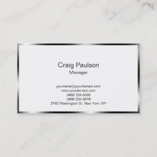 Black Grey Light Border White Trendy Business Card