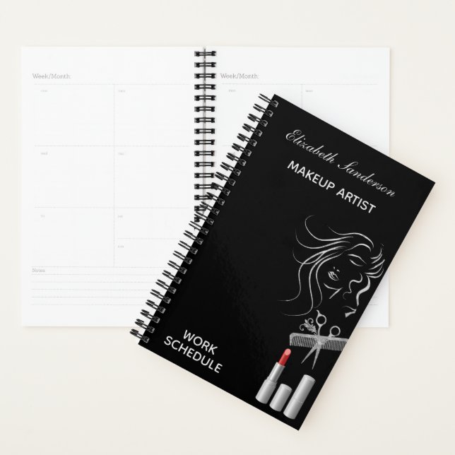 Black Grey Makeup Artists Stylist Planner (Display)