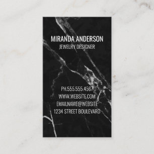 Black Grey Marble Business Card