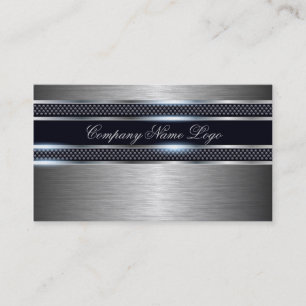 Black & Grey Metallic Design Brushed Aluminium Business Card