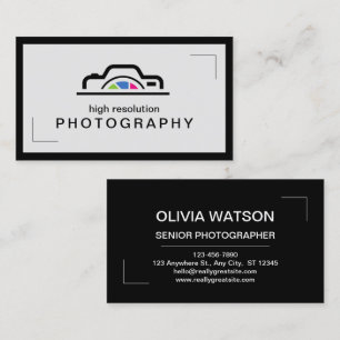 Black & Grey Minimal Photography Studio Calling Card