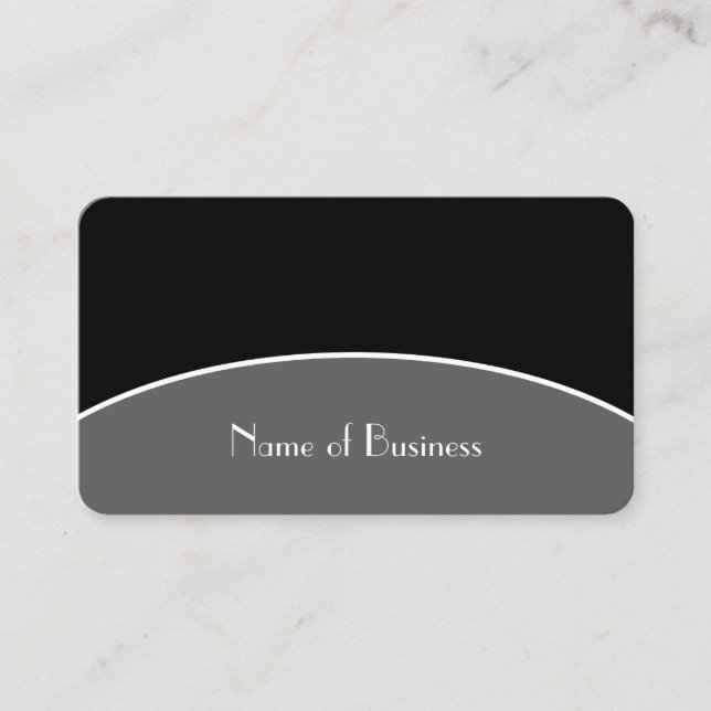 Black Grey Modern Minimal Business Card (Front)