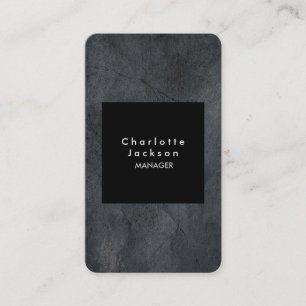 Black Grey Modern Plain Professional Stylish Business Card
