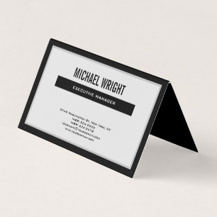 Black Grey Modern Plain Simple Minimalist Business Card