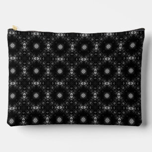Black & Grey Monochrome Signature Pattern Accessory Pouch