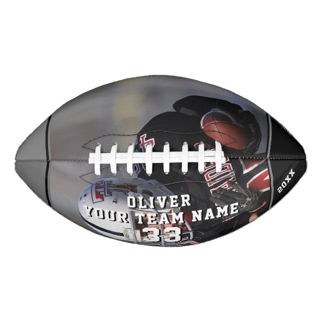 Black Grey Name Number Team Full Photo Football American Football (Front)