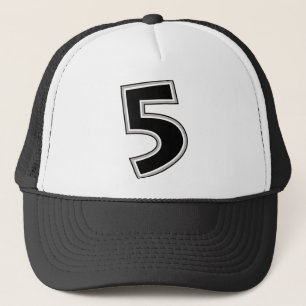 Black & Grey Number 5 Trucker Hat