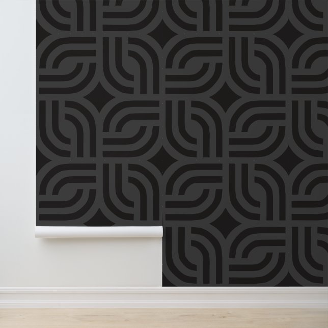 Black grey ornament patterns antique design wallpaper (Application)