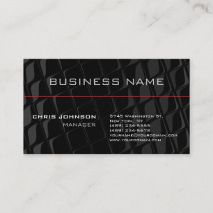 Black Grey Pattern Red Line Trendy Business Card