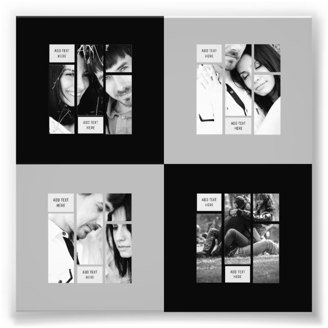 Black Grey PHOTO Template - Transfer To ANY Gift Print (Front)