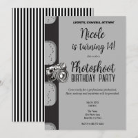 Black Grey Photoshoot Photography Birthday Party
