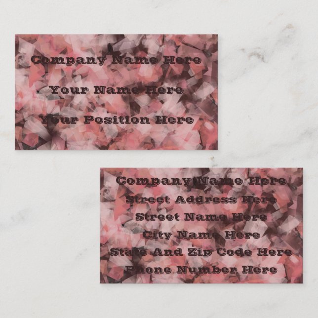 Black Grey Pink White Modern Geometric Abstract Business Card (Front/Back)