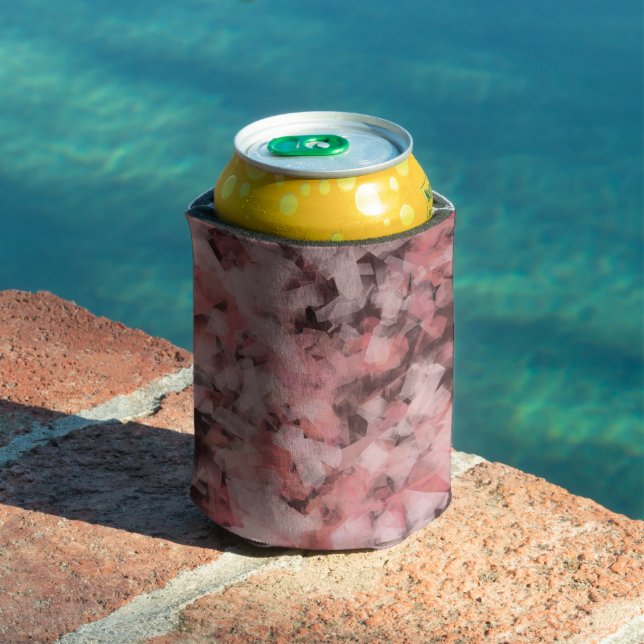 Black Grey Pink White Modern Geometric Abstract Can Cooler (In Situ Pool)