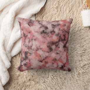 Black Grey Pink White Modern Geometric Abstract Cushion