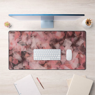Black Grey Pink White Modern Geometric Abstract Desk Mat