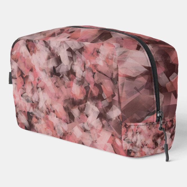 Black Grey Pink White Modern Geometric Abstract  Dopp Kit (Right Corner)