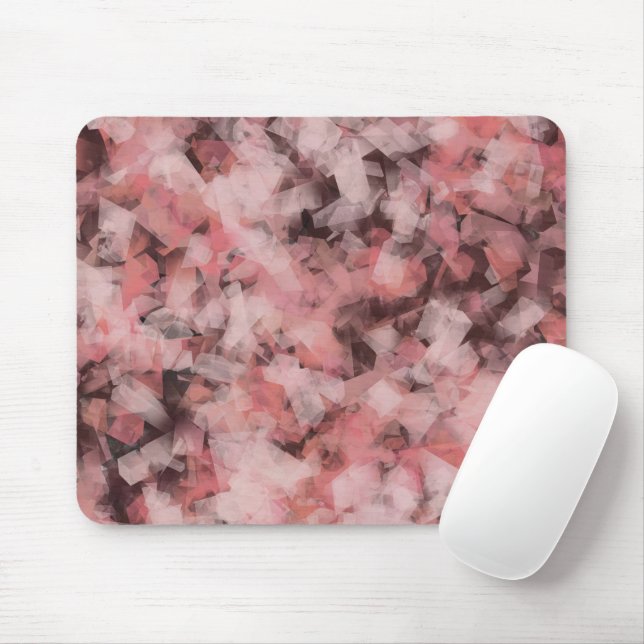 Black Grey Pink White Modern Geometric Abstract Mouse Mat (With Mouse)