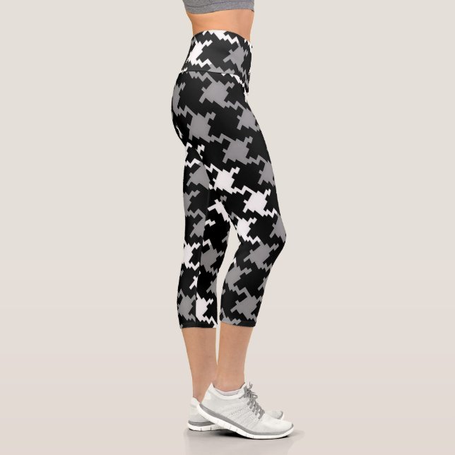 Black & Grey Plaid  Capri Leggings (Right)