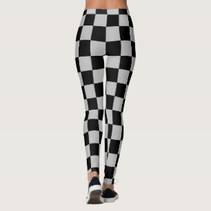 Black & Grey Plaid Checked Leggings