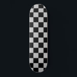 Black & Grey Plaid Checked Skateboard<br><div class="desc">Black & Grey Plaid Checked</div>