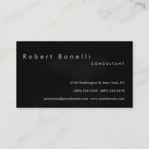 Black Grey Plain Consultant Business Card