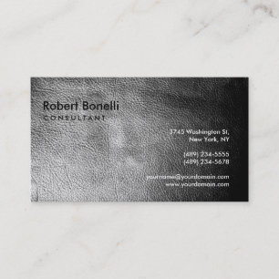 Black Grey Plain Modern Consultant Business Card