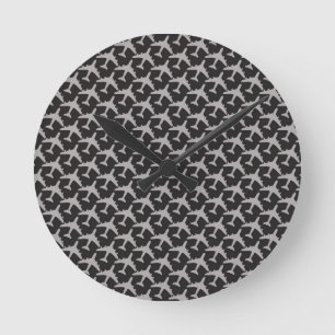 Black Grey Plane Aeroplanes Pilot Plane Aviation Round Clock