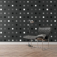 Black Grey Playful Pixel Seamless Pattern