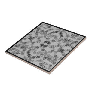 Black Grey Rectangular Shapes Geometric Pattern Tile