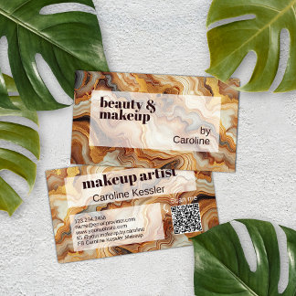 Black Grey Red Brown Amber Gold Marble Art Pattern Business Card