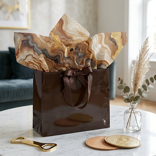 Black Grey Red Brown Amber Gold Marble Art Pattern Tissue Paper (Creator Uploaded)