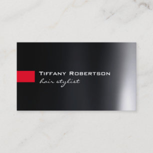 Black Grey Red Colour Hair Stylist Salon Business Card