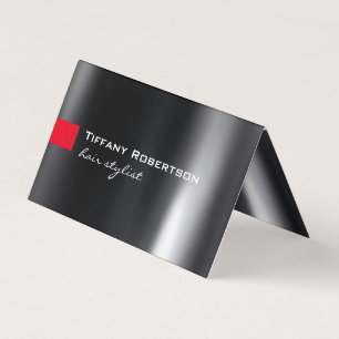 Black Grey Red Colour Hair Stylist Salon Business Card