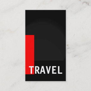 Black Grey Red Travel Agent Business Card