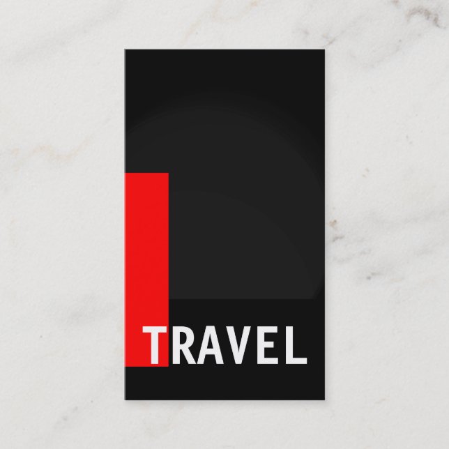 Black Grey Red Travel Agent Business Card (Front)