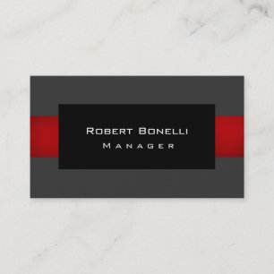 Black Grey Red Unique Plain Business Card