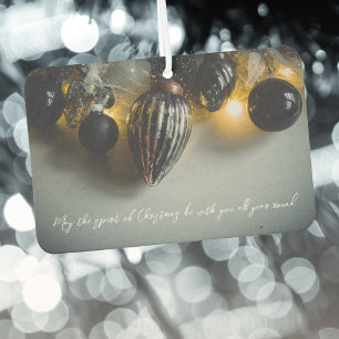 Black Grey Retro Christmas Ornaments Car Air Freshener