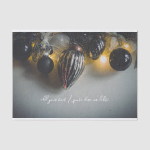 Black Grey Retro Christmas Ornaments Tissue Paper