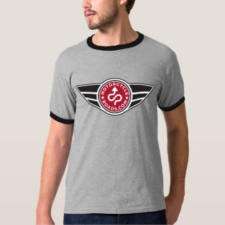 Black & grey ringer T-shirt w/basic red MCR logo