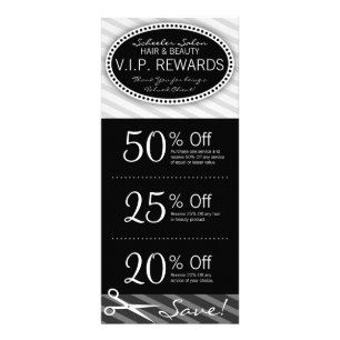 Black & Grey Salon Coupons Rack Card