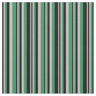 Black, Grey & Sea Green Coloured Lines Fabric