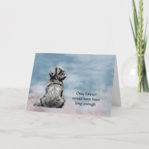 Black Grey Shih Tzu Dog Loss Sympathy Card