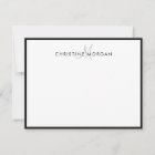 Black grey simple chic minimalist monogram name