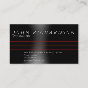 Black Grey Simple Modern Elegant Business Card