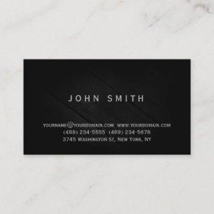 Black Grey Simple Plain Business Card
