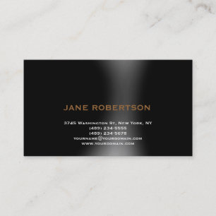 Black Grey Simple Plain Business Card